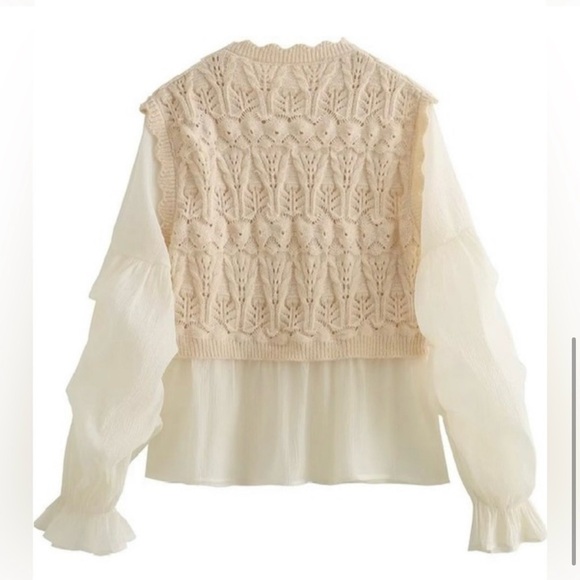 Long Sleeve Crochet Sweater - Picture 5 of 8